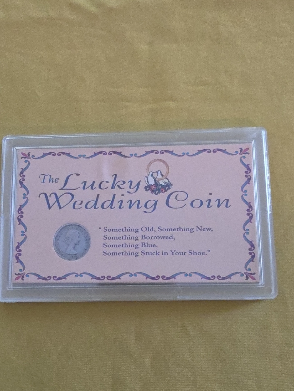 "The Lucky Wedding Coin," a Traditional Gift w/ a Genuine British Sixpence 1955